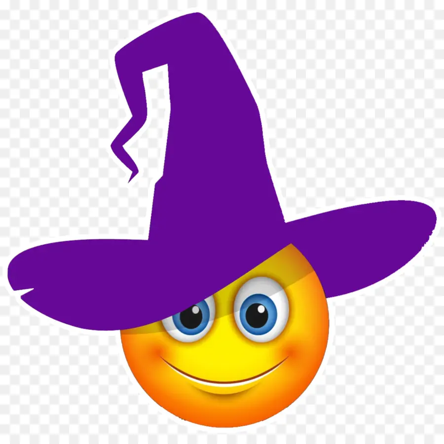 Visage Souriant，Chapeau De Sorcière PNG