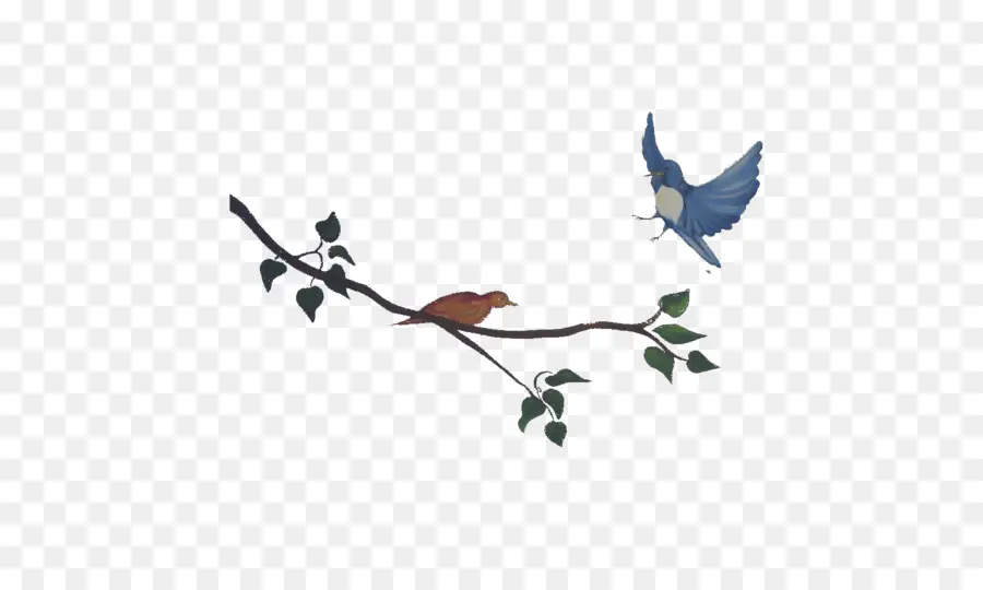 Oiseaux Sur Branche，Arbre PNG