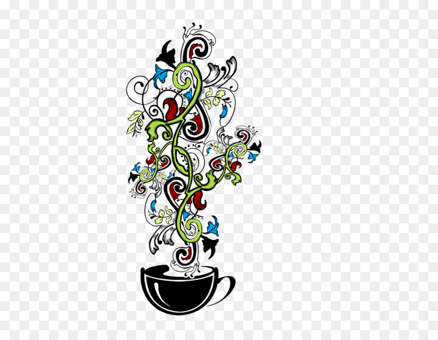 Tasse Décorative，Floral PNG