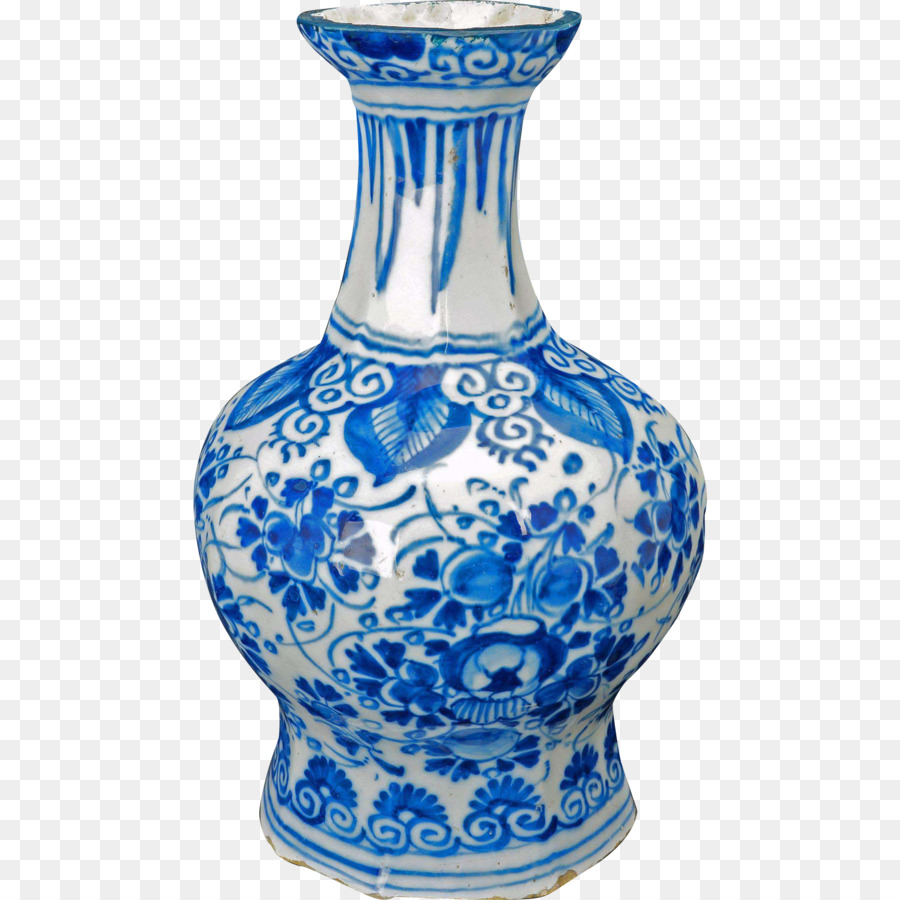 Vase Bleu Et Blanc，Céramique PNG