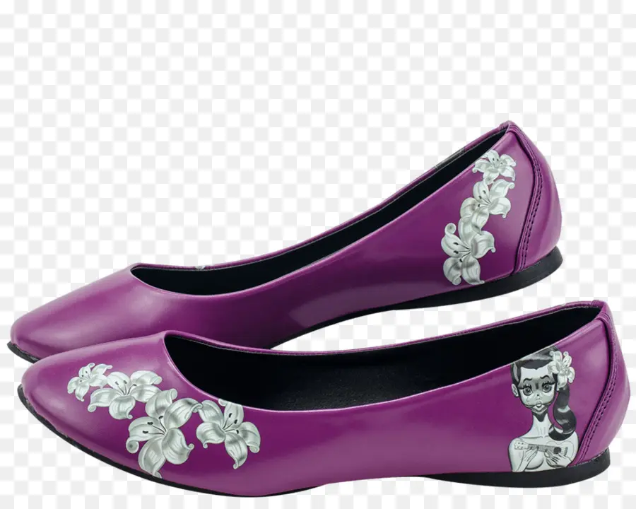 Chaussures Violettes，Floral PNG