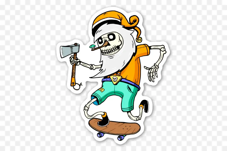 Skateur Squelette，Squelette PNG