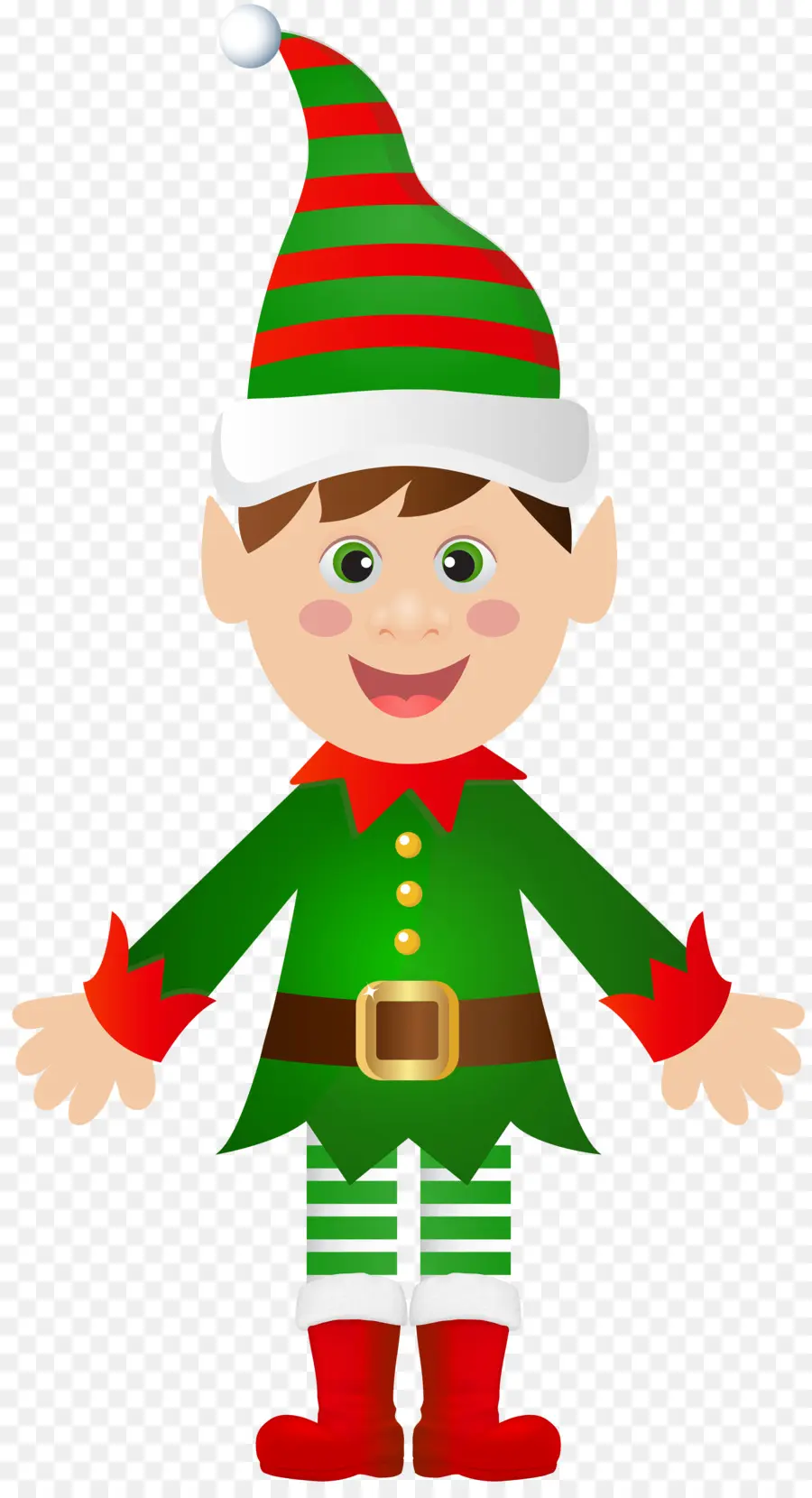 Elfe De Noël，Tenue Verte PNG