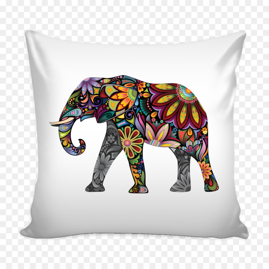 Éléphant Coloré，Oreiller PNG