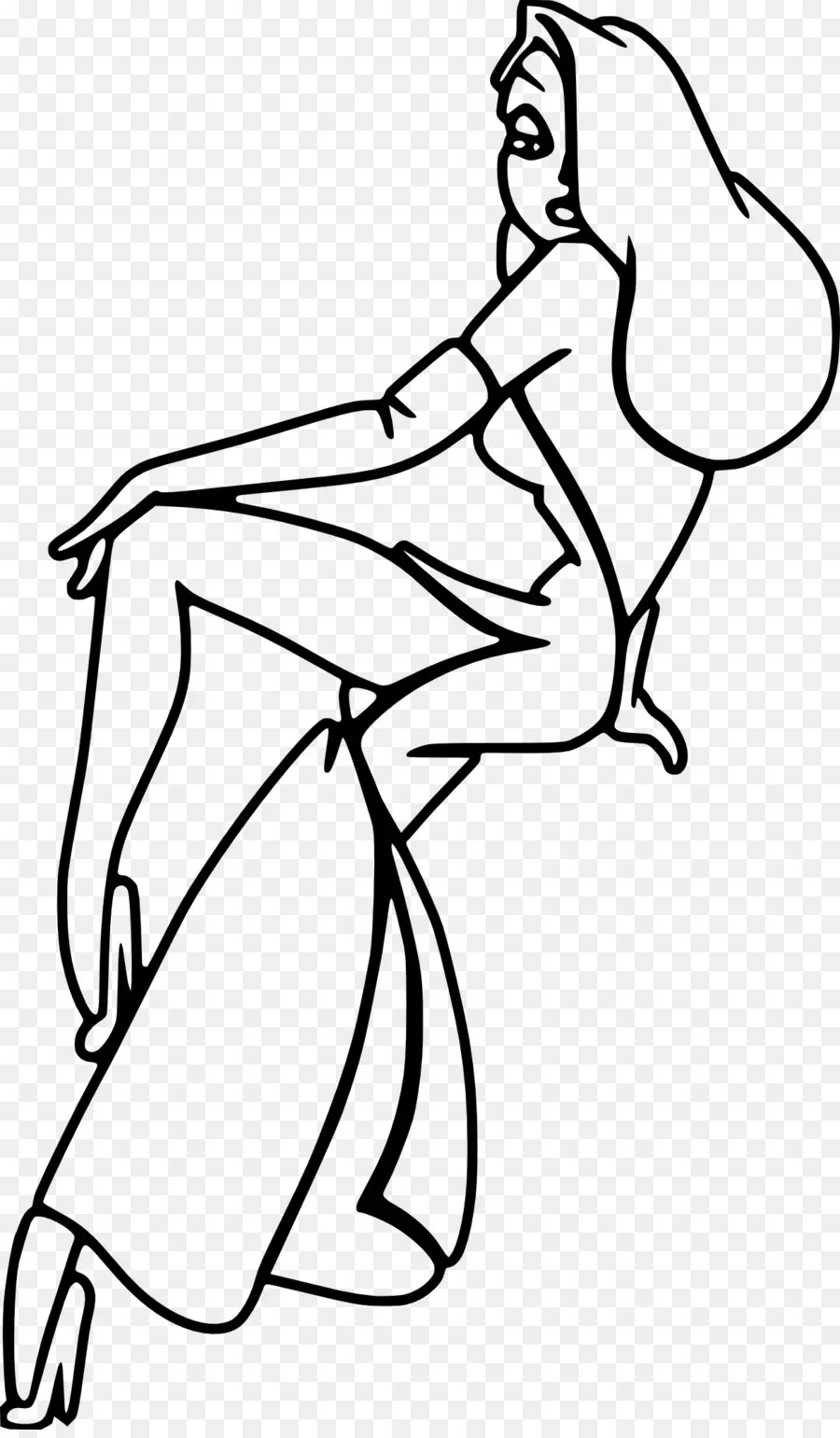 Femme Qui Danse，Dessin Au Trait PNG