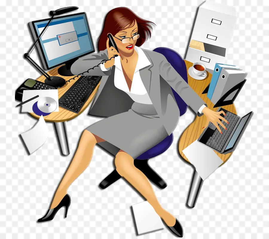 Femme Occupée，Bureau PNG