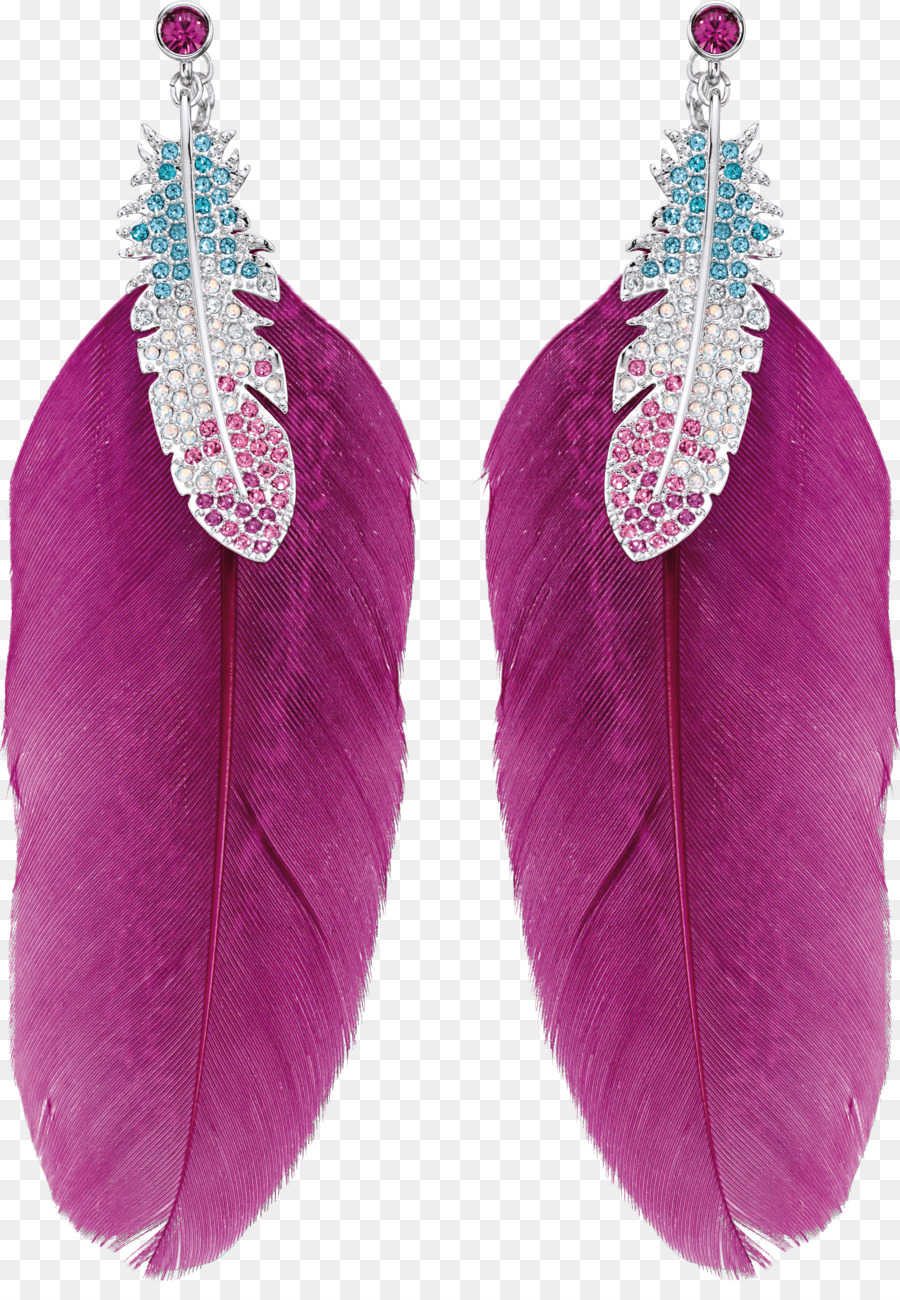 Boucles D'oreilles Plumes，Bijoux PNG