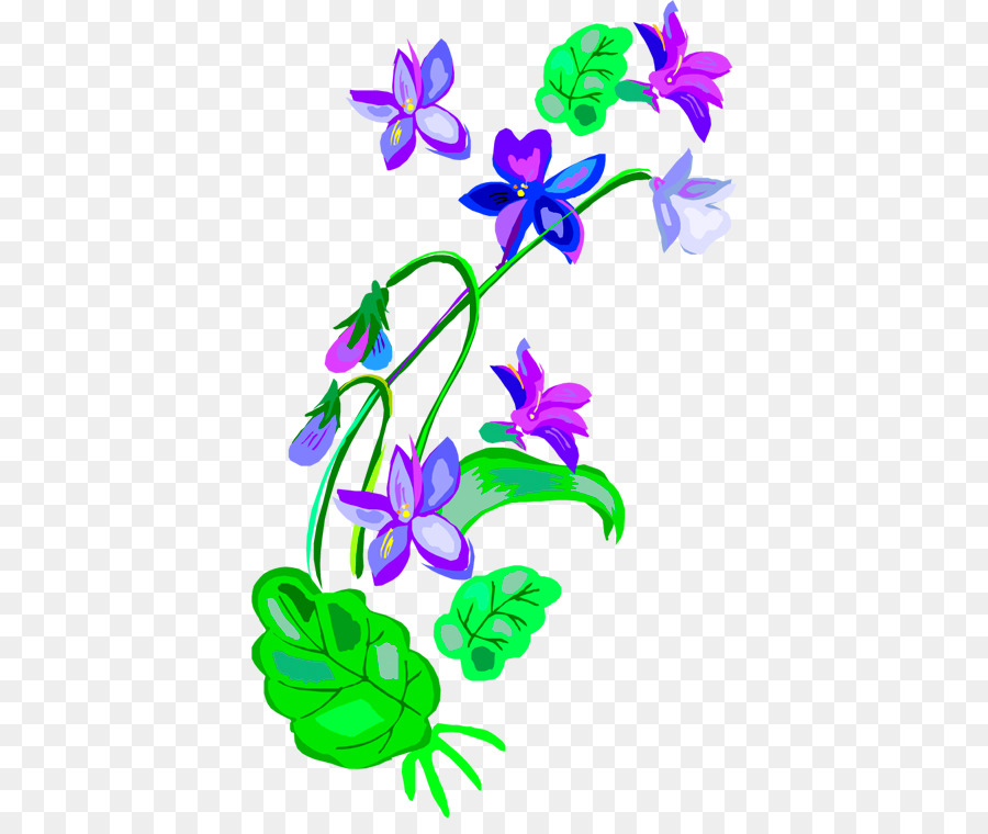 Fleurs Violettes，Feuilles PNG