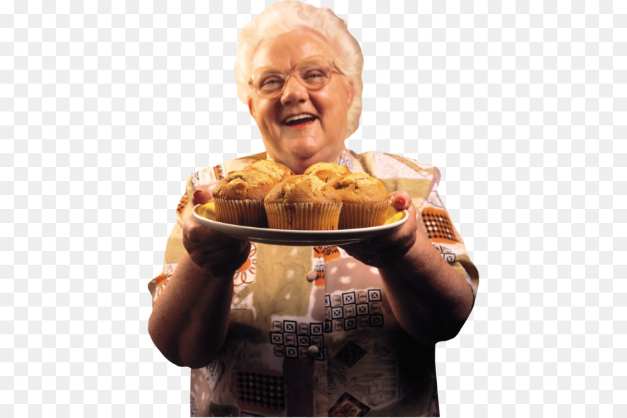 Femme âgée Avec Des Muffins，Pâtisserie PNG