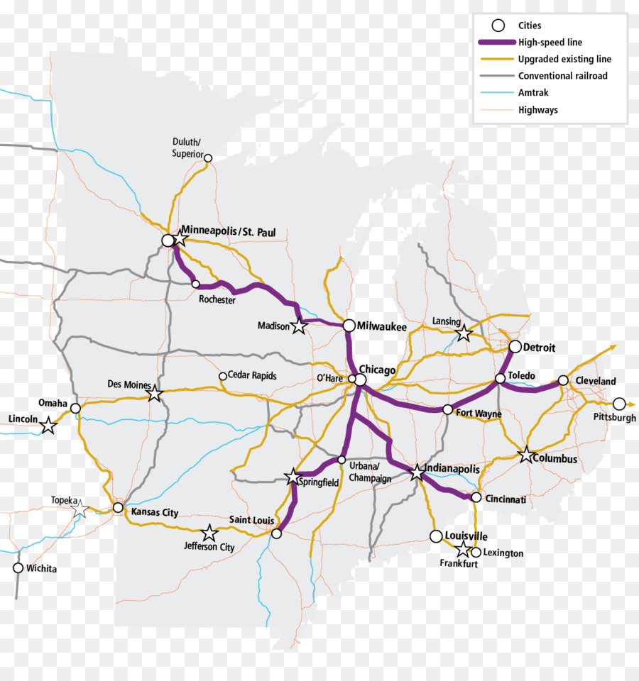 Midwest Ferroviaire à Grande Vitesse De L Association，Midwest Des états Unis PNG