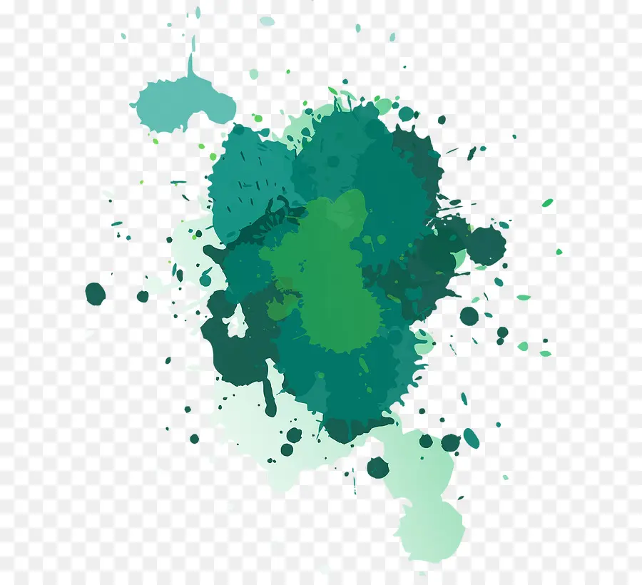 Éclaboussure De Peinture Verte，Aquarelle PNG