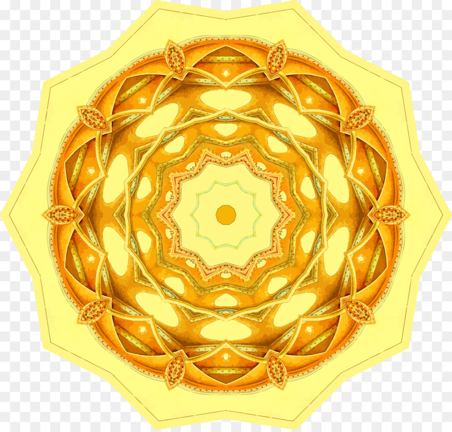 Mandala Jaune，Modèle PNG