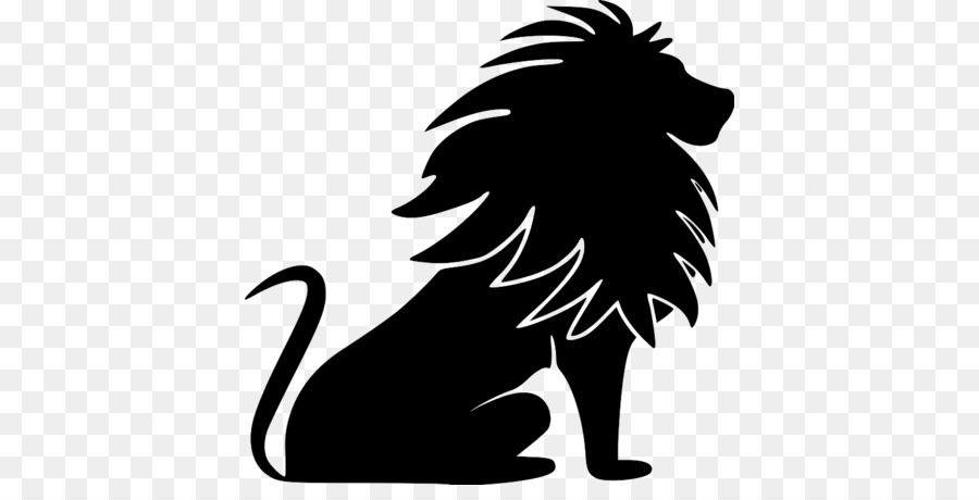 Silhouette De Lion，Noir PNG