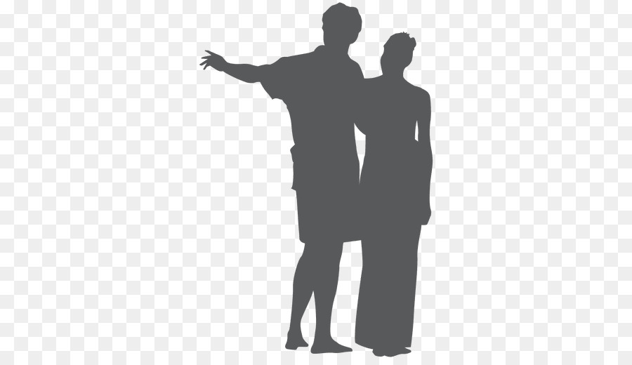 Silhouette Couple，Amour PNG