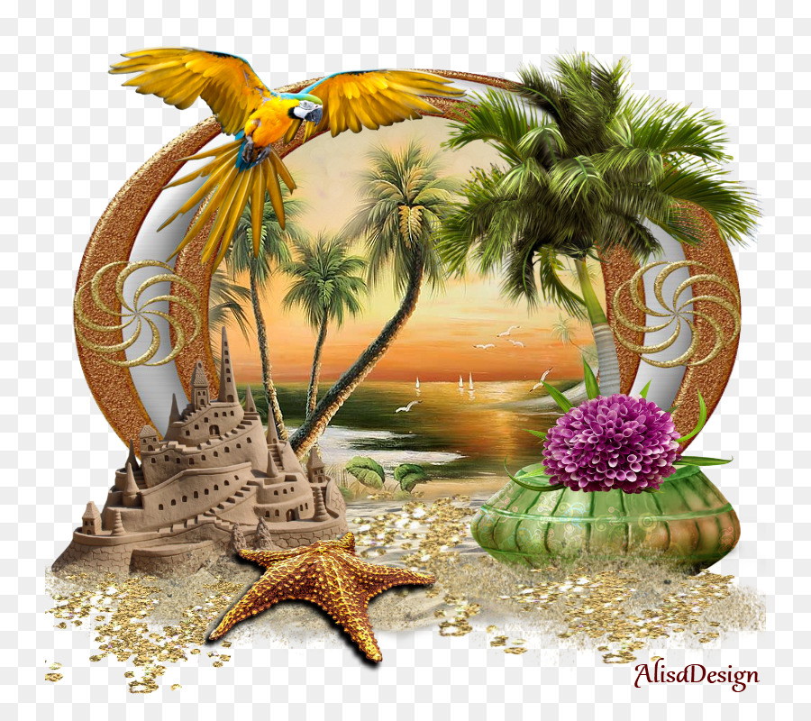 Scène De Plage，Palmiers PNG