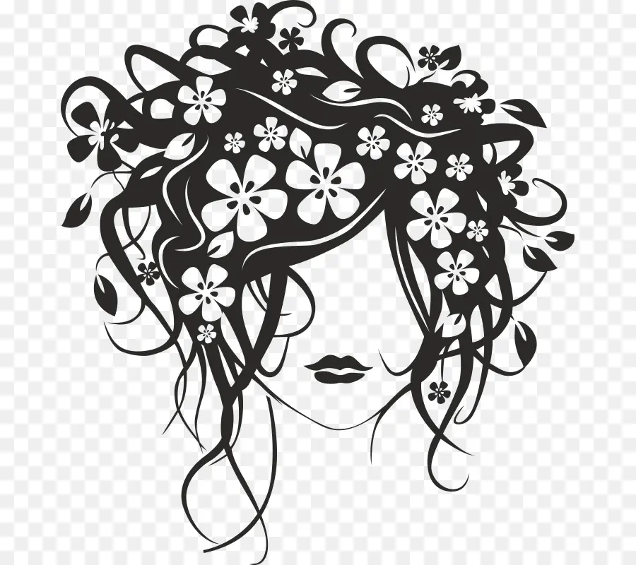 Cheveux，Fleurs PNG