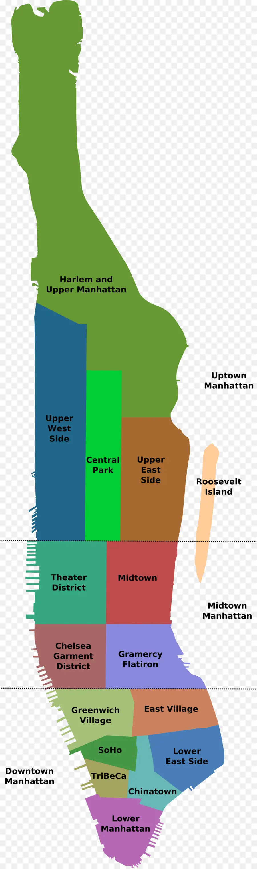 Carte De Manhattan，New York PNG