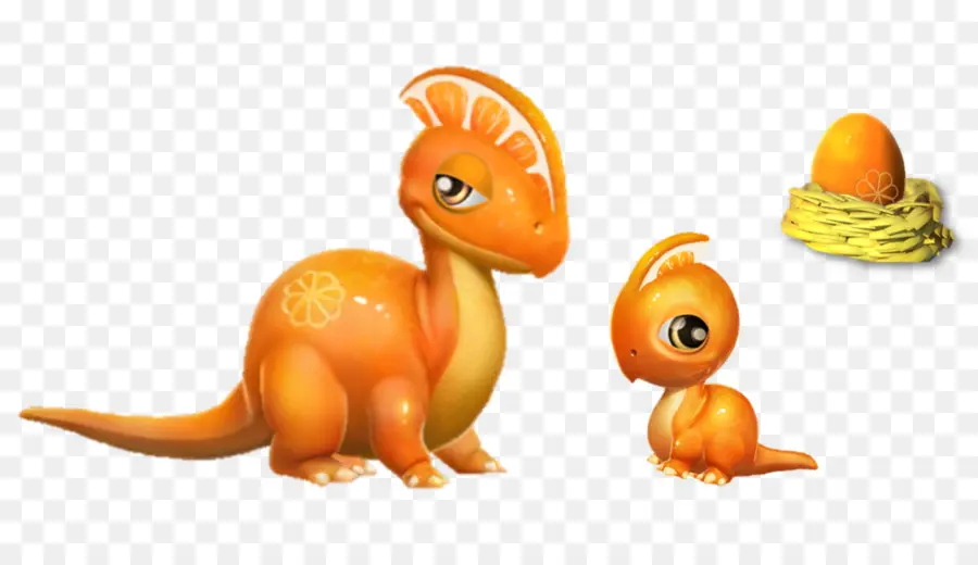 Dinosaure Orange，Bébé PNG