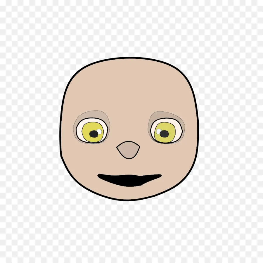 Visage De Dessin Animé，Yeux Jaunes PNG