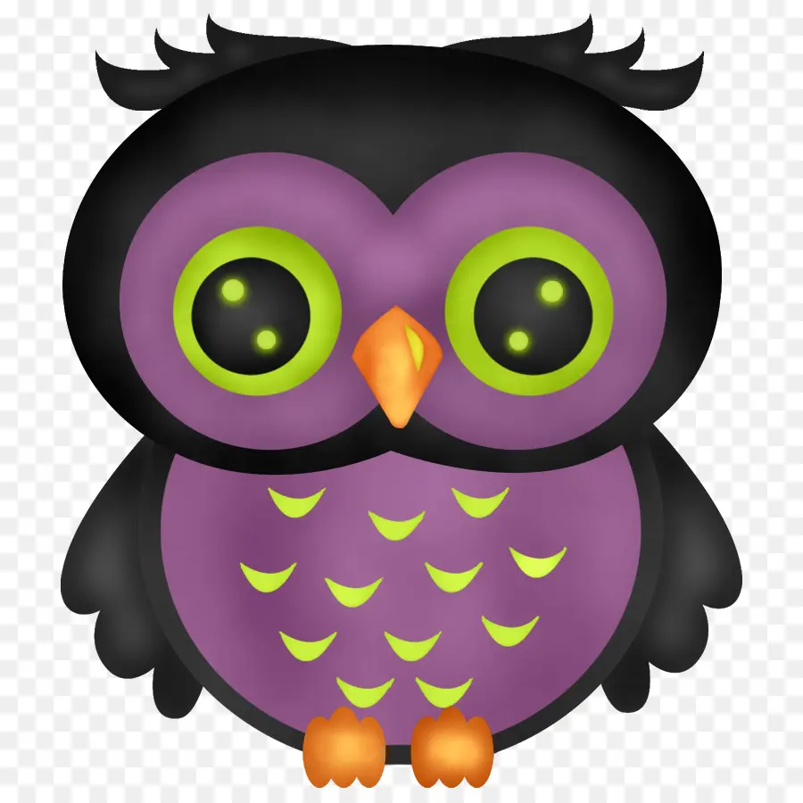 Hibou Violet，Dessin Animé PNG