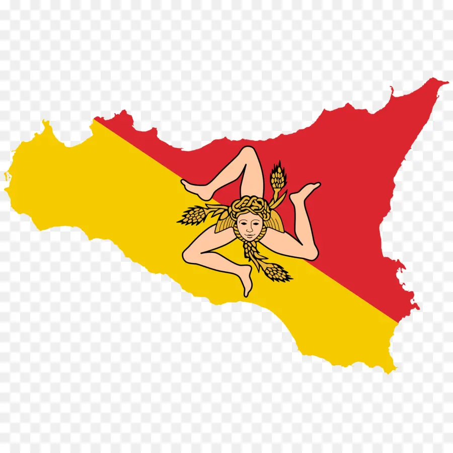 Carte De La Sicile，Drapeau PNG