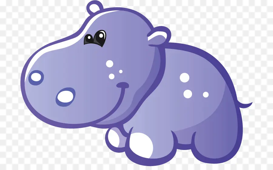 Hippopotame Violet，Dessin Animé PNG