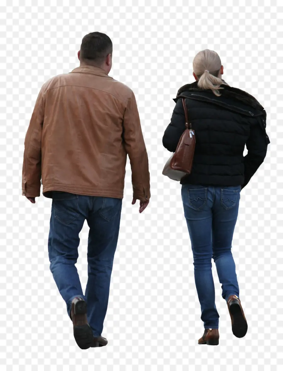 Couple Marche，Vue Arrière PNG