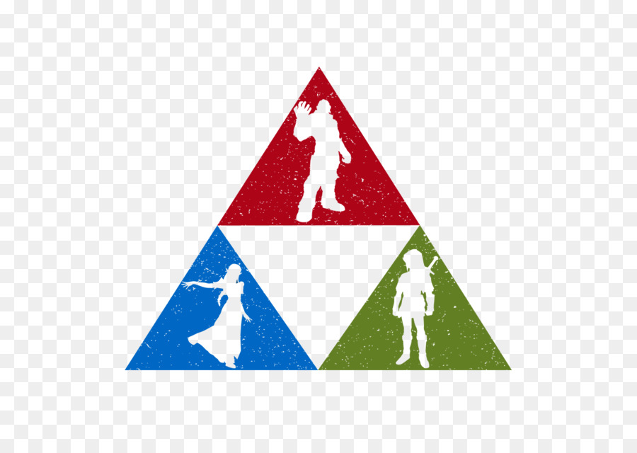 Triforce Avec Personnages，Triangle PNG