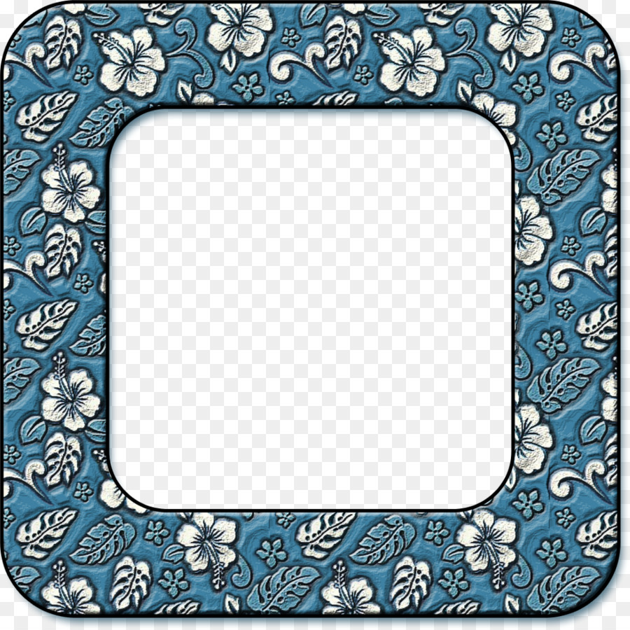 Cadre Floral Bleu，Décoratif PNG