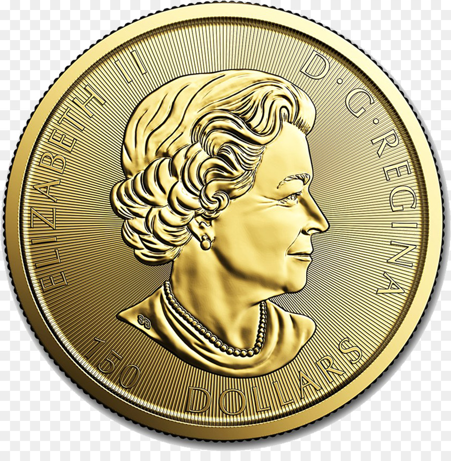 Canadien De La Feuille D Érable En Or，Pièce De Monnaie PNG