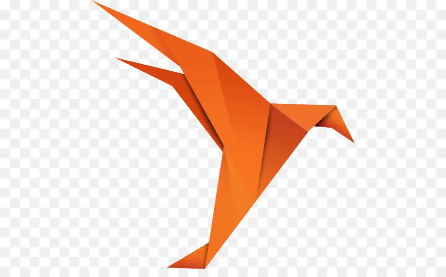 Oiseau Origami Orange，Papier PNG