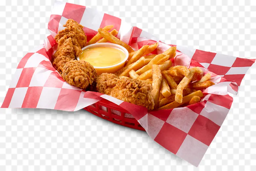 Poulet Frit Et Frites，Panier PNG