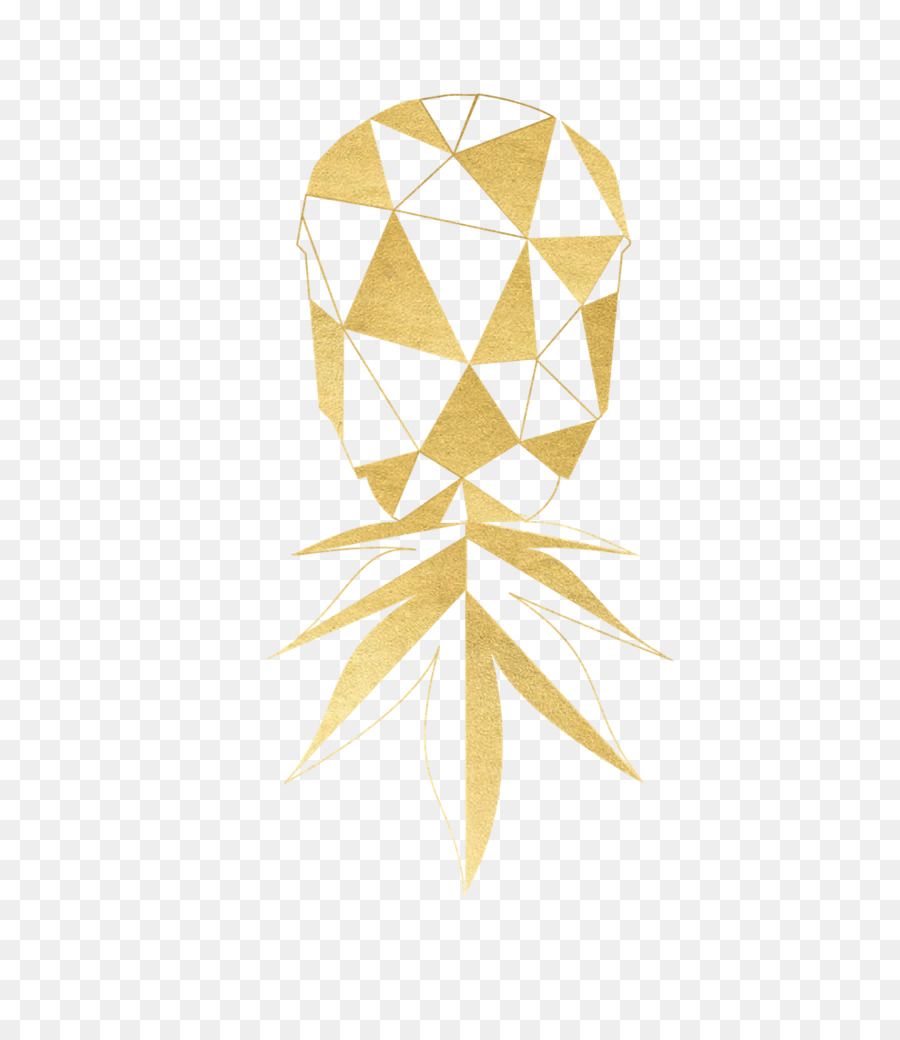 Ananas Géométrique，Or PNG