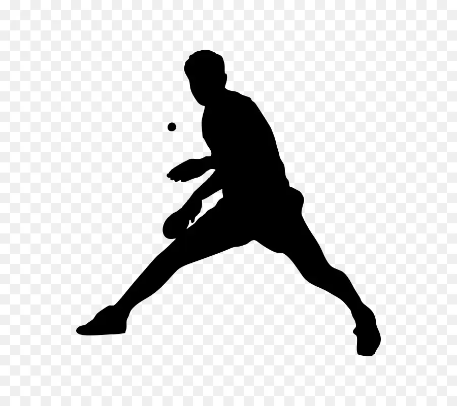 Joueur De Tennis De Table，Silhouette PNG