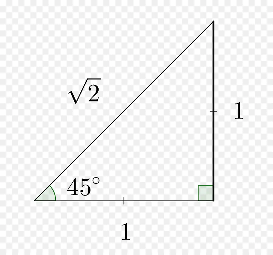 Triangle Rectangle，45 Degrés PNG