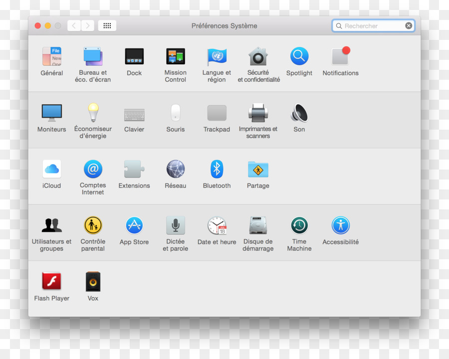 Préférences Système，Paramètres PNG
