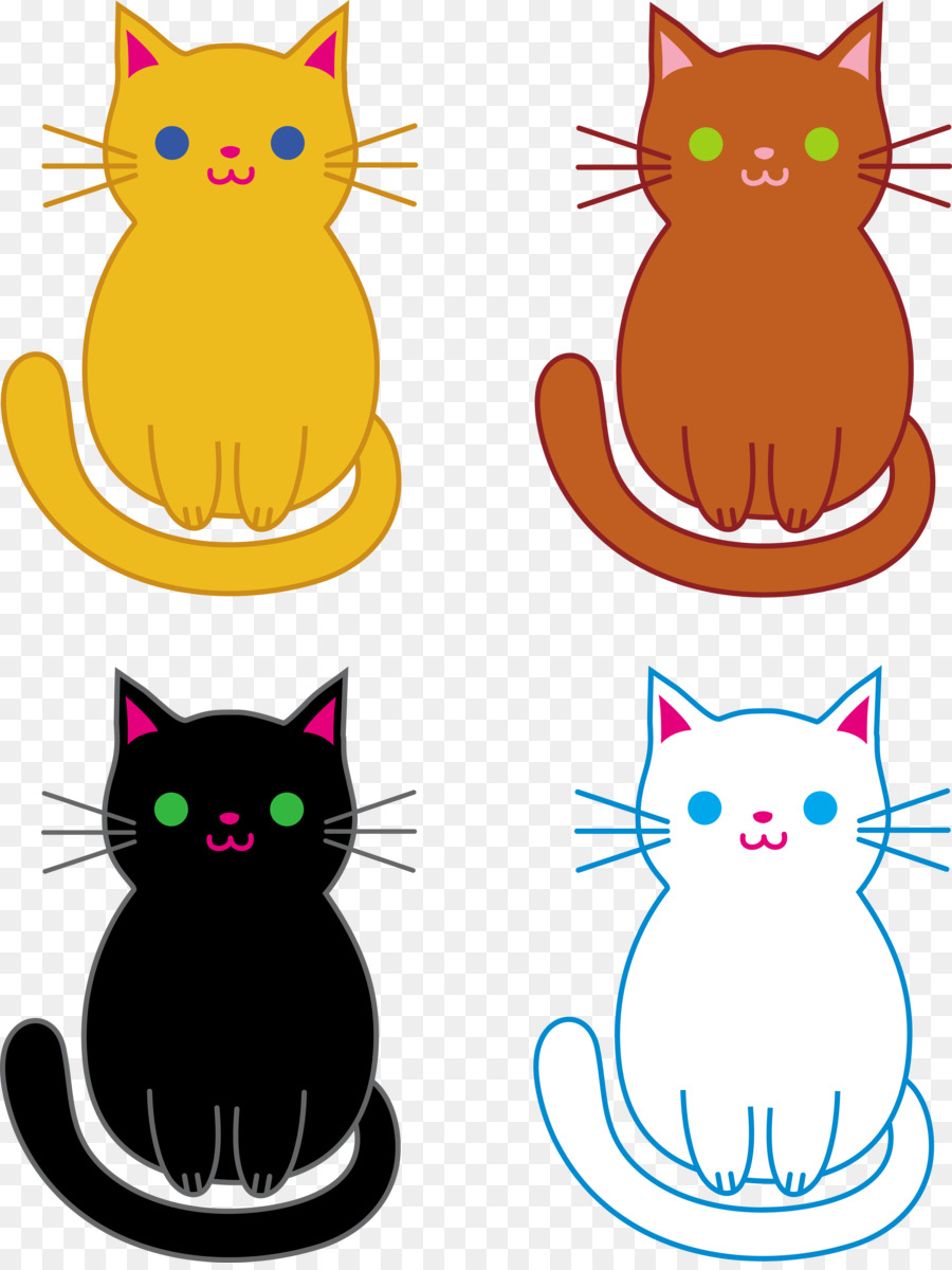 Chats Colorés，Animaux PNG