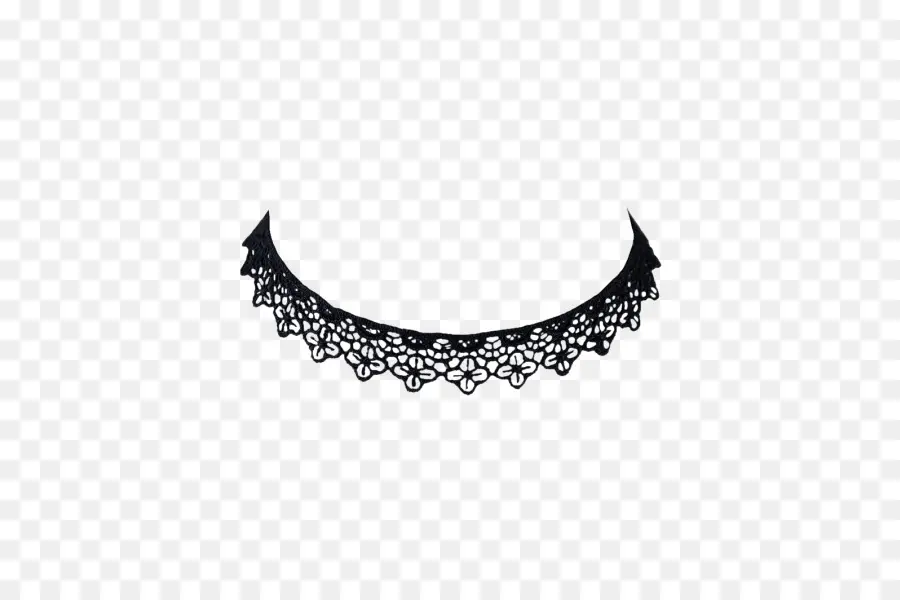 Tour De Cou En Dentelle Noire，Collier PNG