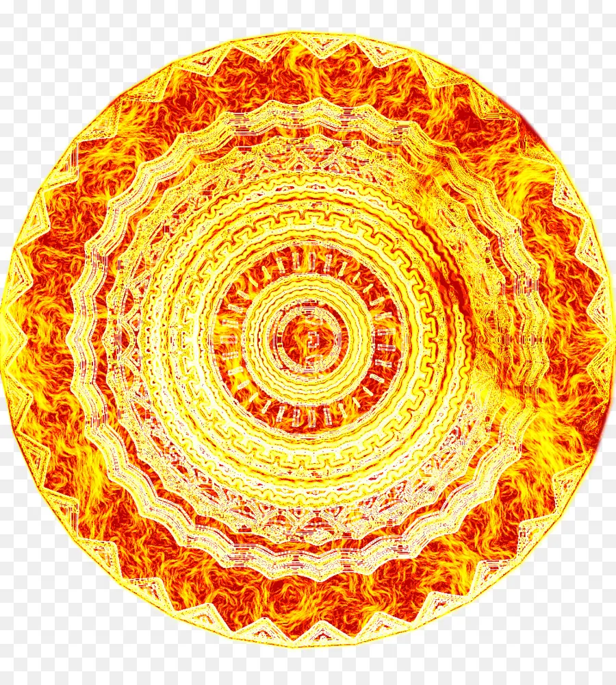 Mandala Jaune，Circulaire PNG