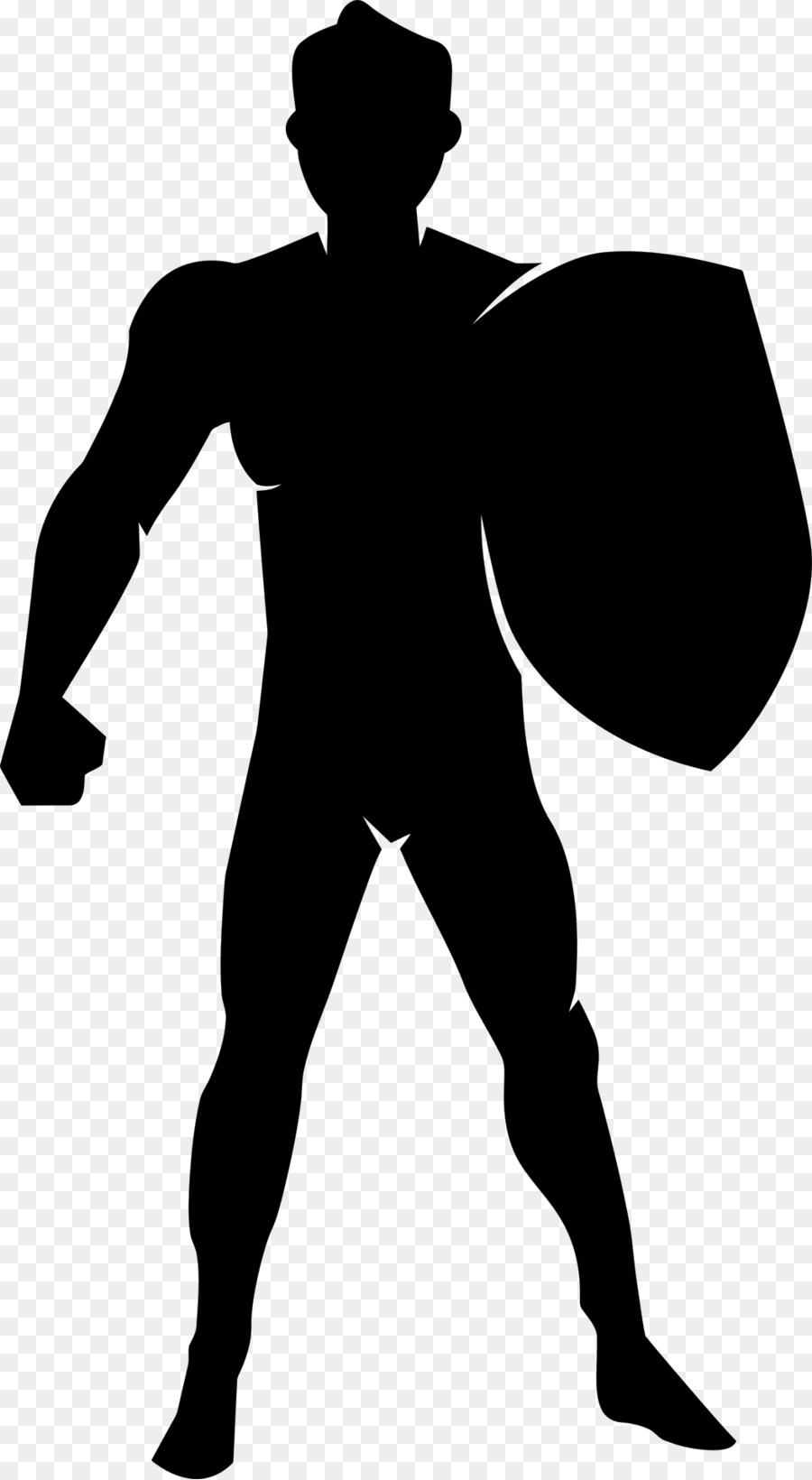 Silhouette De Guerrier，Bouclier PNG