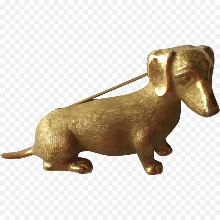 Figurine De Chien En Or，Teckel PNG