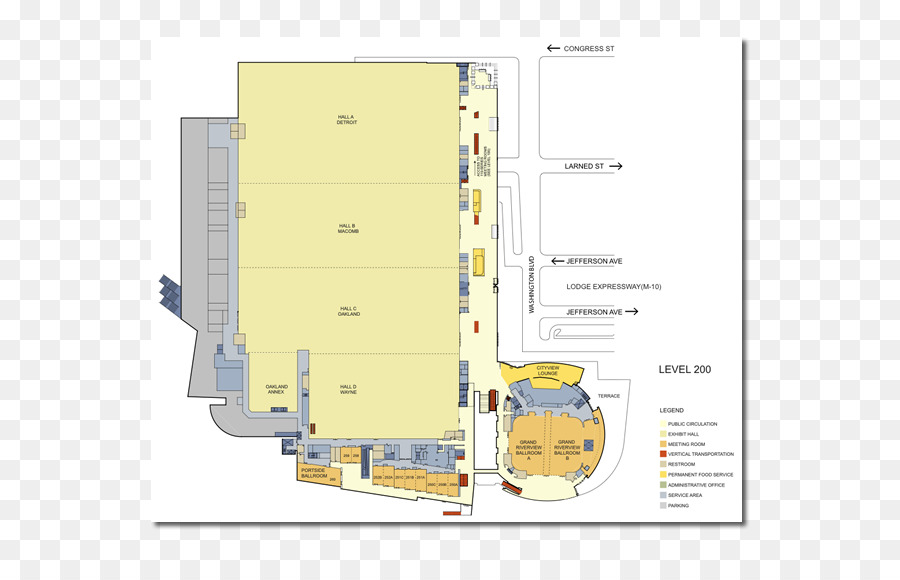 Centre Cobo，Plan D étage PNG