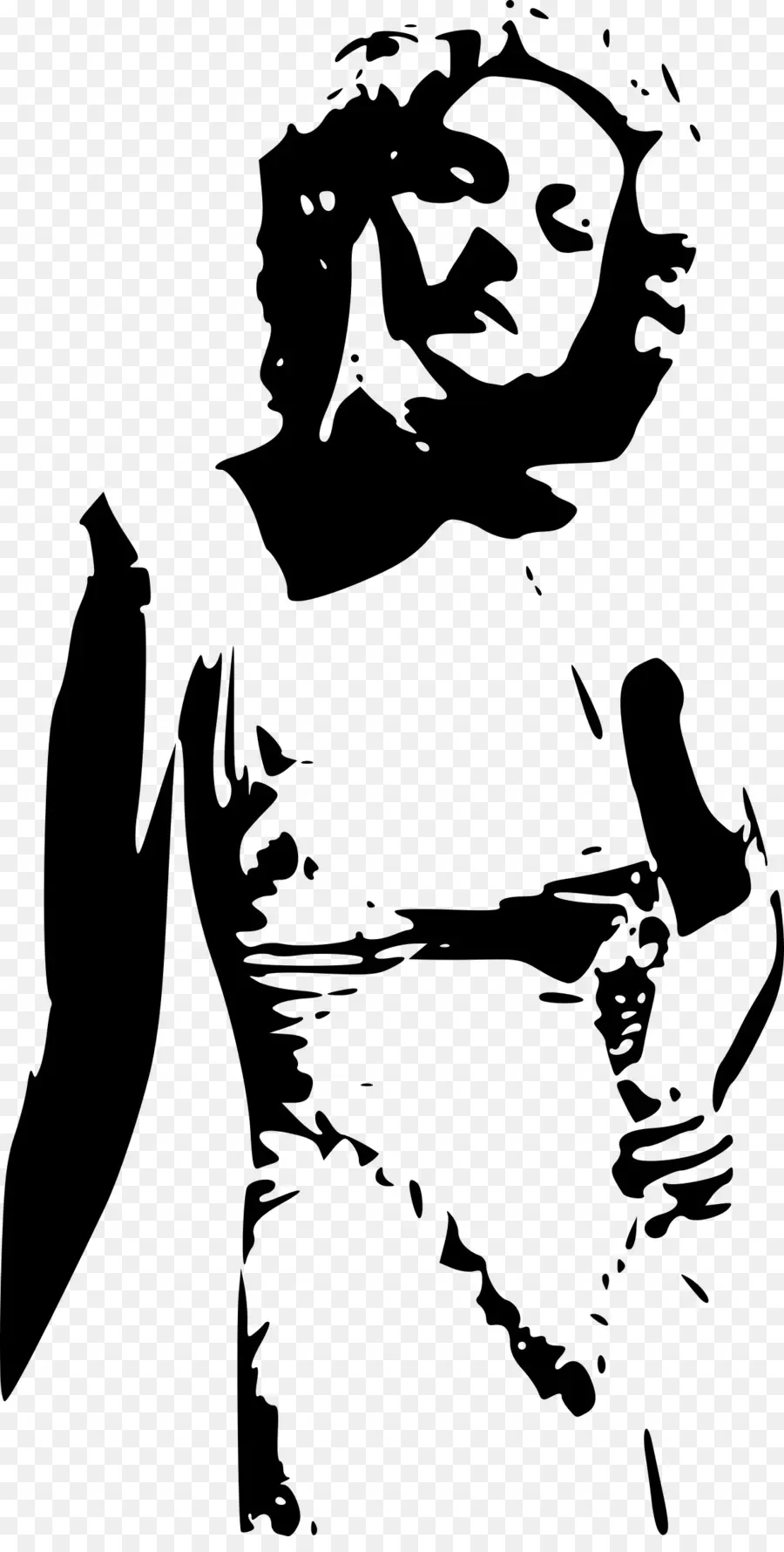 Portrait Noir Et Blanc，Silhouette PNG