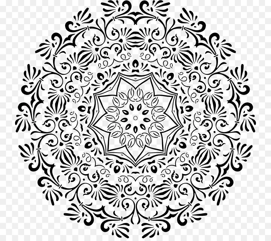 Mandala Noir Et Blanc，Conception PNG