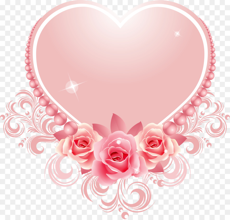 Coeur Rose，Fleurs PNG