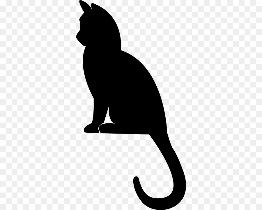 Silhouette De Chat Noir，Chat PNG