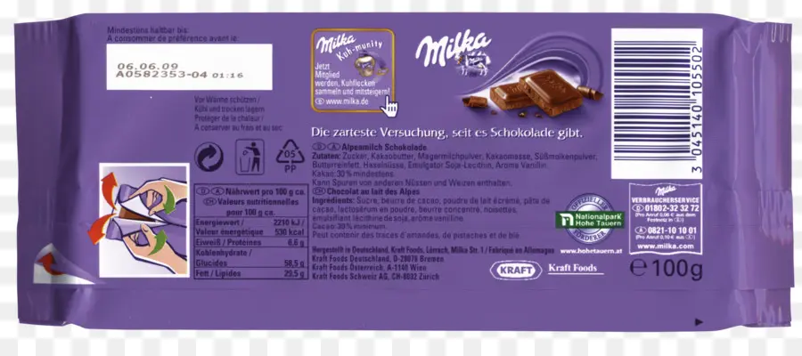 Barre De Chocolat，Milka PNG