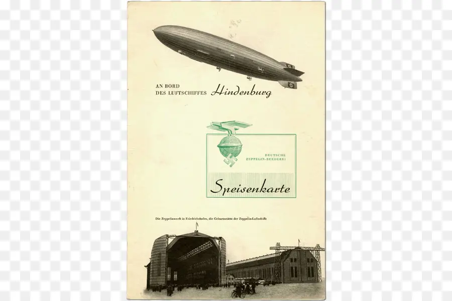 Menu De Hindenburg，Zeppelin PNG