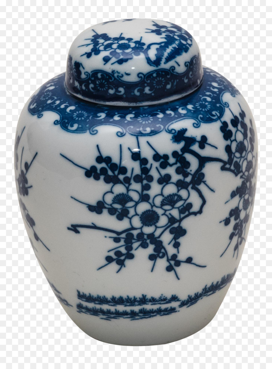 Vase En Porcelaine，Bleu PNG