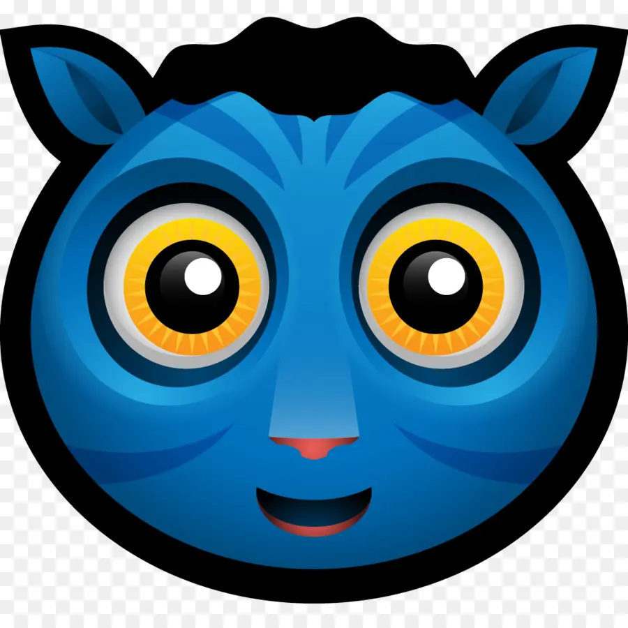 Visage De Dessin Animé Bleu，Mignon PNG